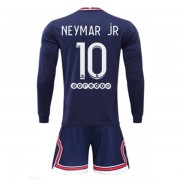 Ligue 1 Fotballdrakter Paris Saint Germain PSG 2021-22 Neymar Jr 10 Hjemme Draktsett Langermet..